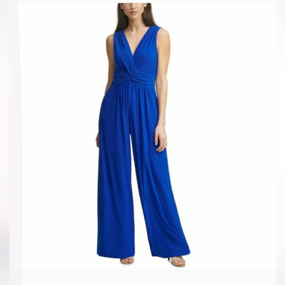 Vince Camuto Womens Blue 1 PC Wide Leg Sleeveless Jumpsuit NWT